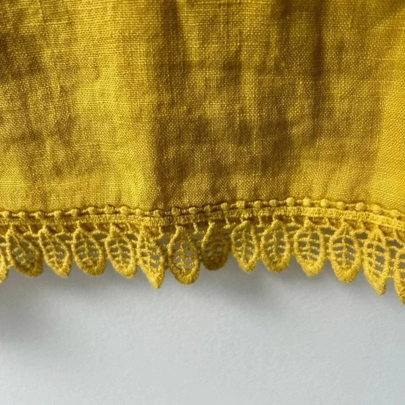 Charlie B 100% linen  yellow dress bow - Picture 8 of 9